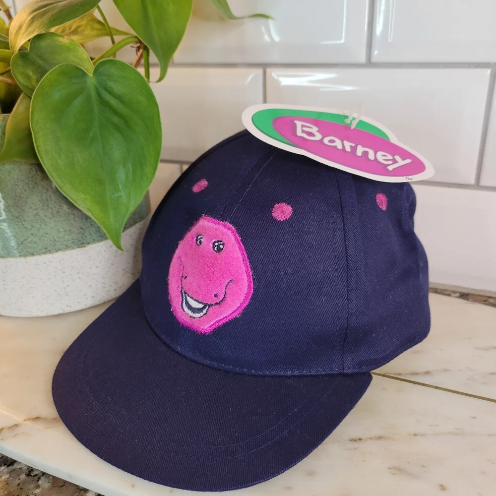 1992 Barney Navy Blue Baseball Cap, Lyons Group Vintage Kids Hat